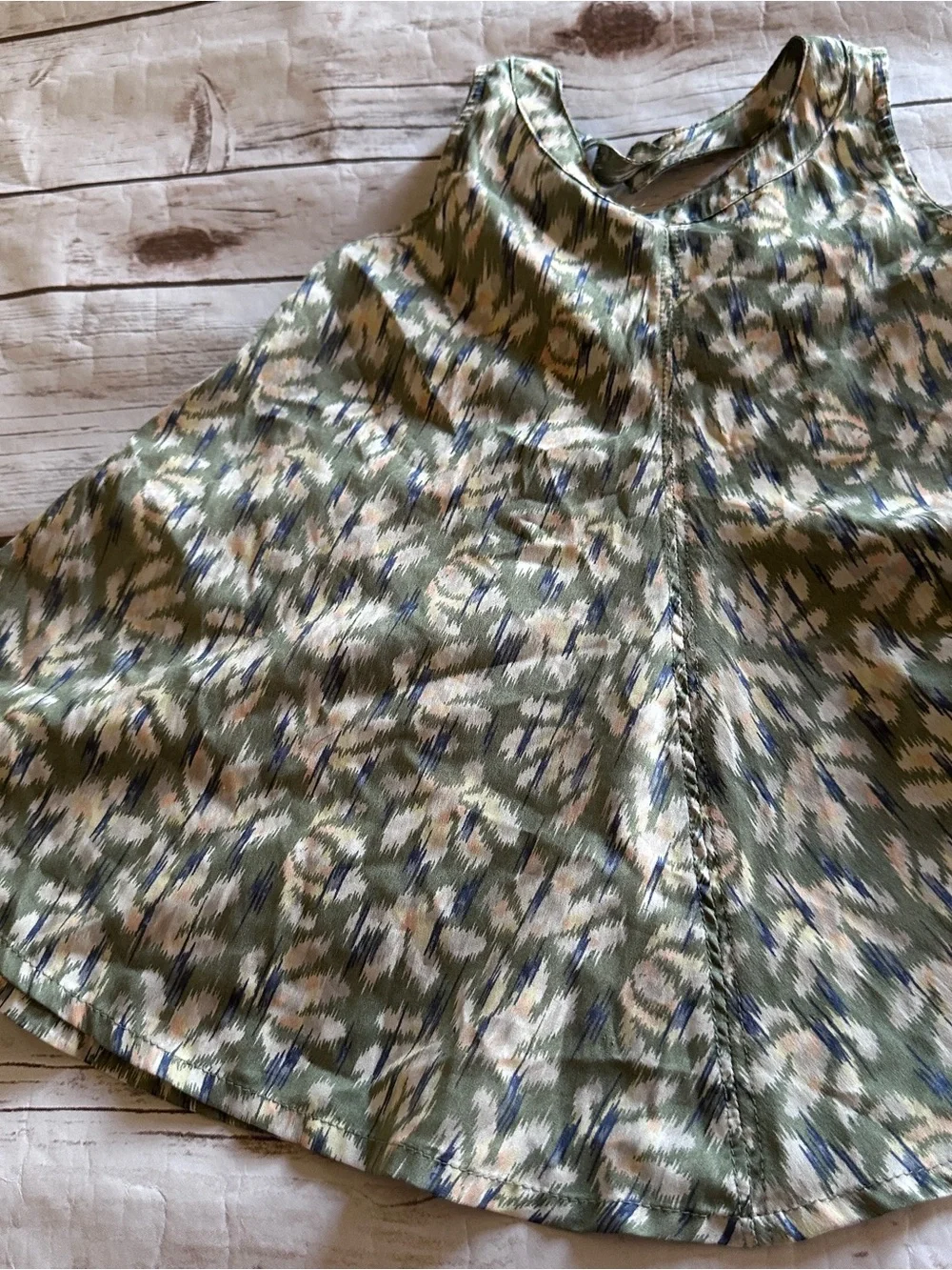 Old Navy green print kids vguc dress size 12-18 months